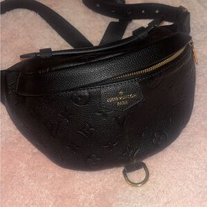 Louis Vuitton Black Embossed Belt/Cross body Bag